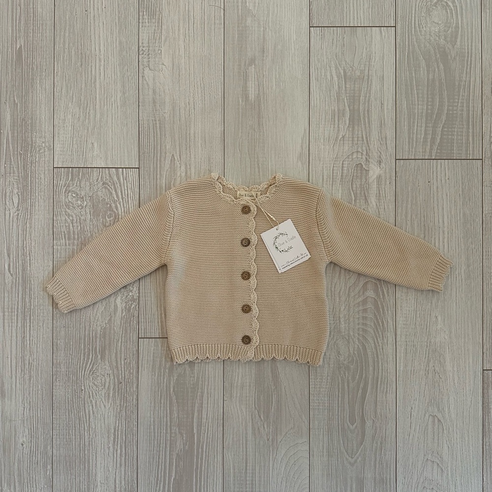 Tan Knitted Kids Cardigan